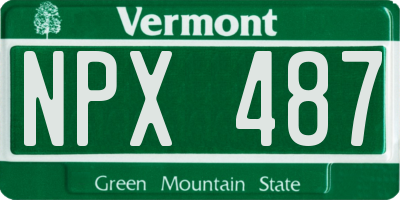 VT license plate NPX487