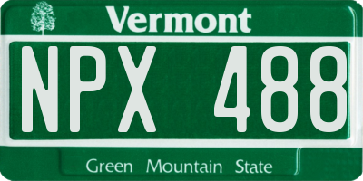 VT license plate NPX488