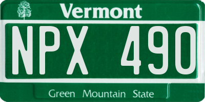 VT license plate NPX490