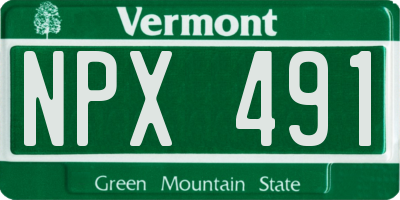 VT license plate NPX491