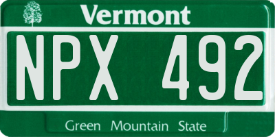 VT license plate NPX492