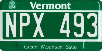 VT license plate NPX493