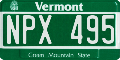 VT license plate NPX495