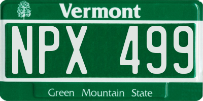 VT license plate NPX499