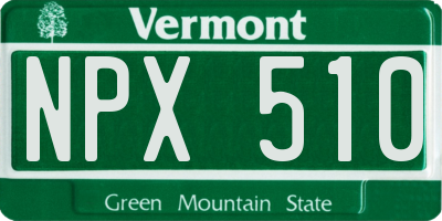 VT license plate NPX510