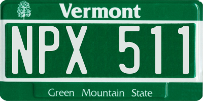 VT license plate NPX511