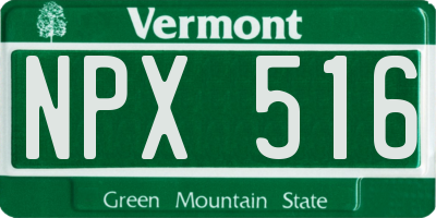 VT license plate NPX516