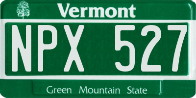 VT license plate NPX527
