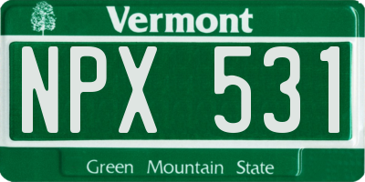 VT license plate NPX531
