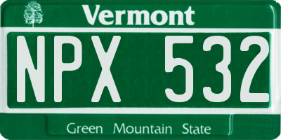 VT license plate NPX532