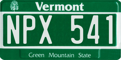 VT license plate NPX541