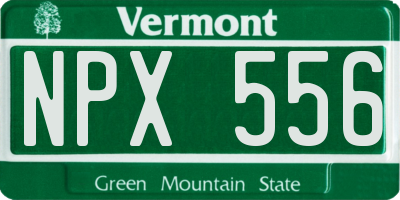 VT license plate NPX556