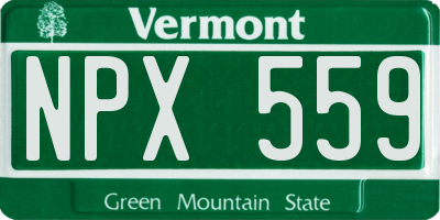 VT license plate NPX559