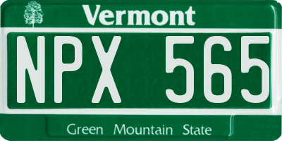 VT license plate NPX565