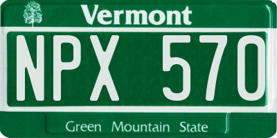 VT license plate NPX570