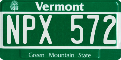 VT license plate NPX572