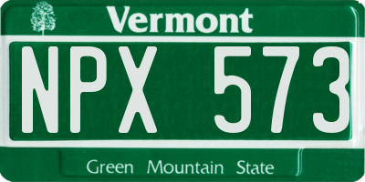 VT license plate NPX573