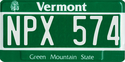 VT license plate NPX574