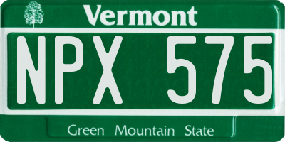 VT license plate NPX575