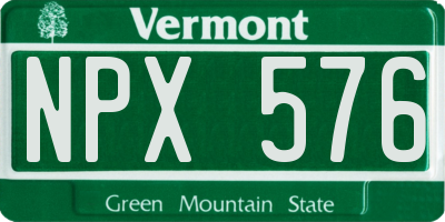 VT license plate NPX576