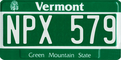 VT license plate NPX579