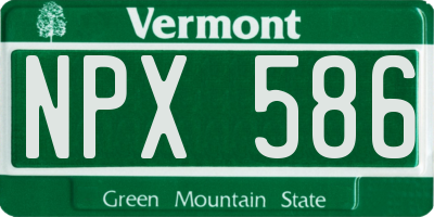 VT license plate NPX586