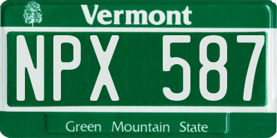 VT license plate NPX587