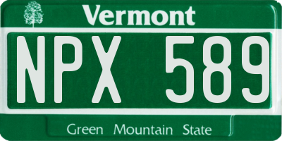 VT license plate NPX589