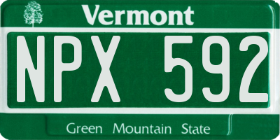 VT license plate NPX592