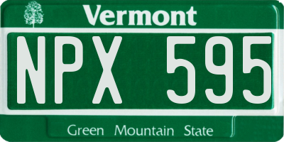 VT license plate NPX595