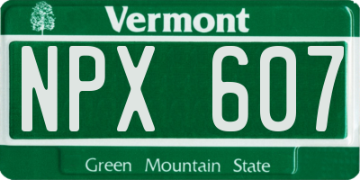 VT license plate NPX607