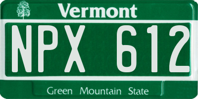 VT license plate NPX612