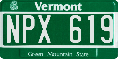 VT license plate NPX619