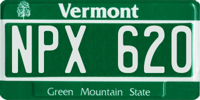 VT license plate NPX620