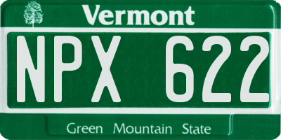 VT license plate NPX622