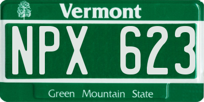 VT license plate NPX623