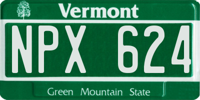 VT license plate NPX624