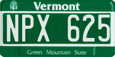 VT license plate NPX625