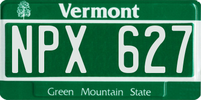 VT license plate NPX627