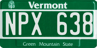 VT license plate NPX638