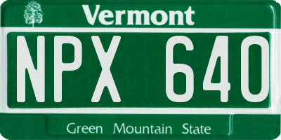VT license plate NPX640