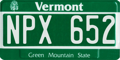 VT license plate NPX652