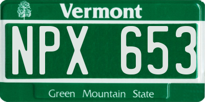 VT license plate NPX653