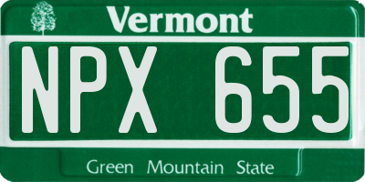 VT license plate NPX655
