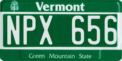 VT license plate NPX656