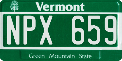 VT license plate NPX659