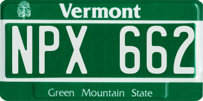 VT license plate NPX662