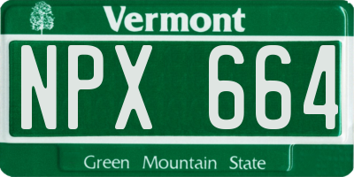VT license plate NPX664