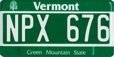 VT license plate NPX676