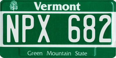 VT license plate NPX682